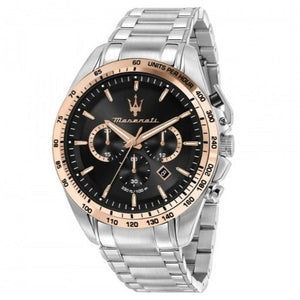 Buy Shop Maserati Traguardo Chronograph Limited Edition Black Dial Silver Steel Strap Watch For Men - R8873612047 USA Online