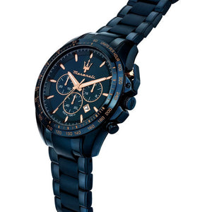 Buy Shop Maserati Traguardo Chronograph Blue Dial Blue Steel Strap Watch For Men - R8873612054 USA Online
