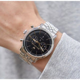 Buy Shop Maserati Epoca Chronograph Black Dial Silver Steel Strap Watch For Men - R8873618017 USA Online