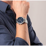 Buy Shop Maserati Triconic Quartz Blue Dial Silver Steel Strap Watch For Men - R8853139002 USA Online
