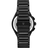 Maserati Triconic Quartz Black Dial Black Steel Strap Watch For Men - R8873639003