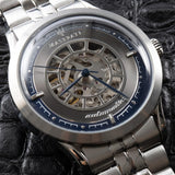 Buy Shop Maserati Ricordo Automatic Skeleton Silver Dial Silver Steel Strap Watch For Men - R8823133005 USA Online