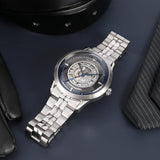 Buy Shop Maserati Ricordo Automatic Skeleton Silver Dial Silver Steel Strap Watch For Men - R8823133005 USA Online