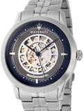 Buy Shop Maserati Ricordo Automatic Skeleton Silver Dial Silver Steel Strap Watch For Men - R8823133005 USA Online