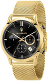 Buy Shop Maserati Ricordo Chronograph Black Dial Stainless Steel Mesh Bracelet Watch For Men - R8873633003 USA Online