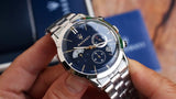 Buy Shop Maserati Ricordo Chronograph Blue Dial Silver Steel Strap Watch For Men - R8873633001 USA Online