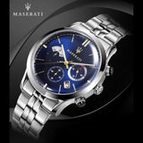 Buy Shop Maserati Ricordo Chronograph Blue Dial Silver Steel Strap Watch For Men - R8873633001 USA Online