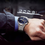 Buy Shop Maserati Ricordo Chronograph Blue Dial Silver Steel Strap Watch For Men - R8873633001 USA Online