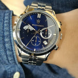 Buy Shop Maserati Ricordo Chronograph Blue Dial Silver Steel Strap Watch For Men - R8873633001 USA Online