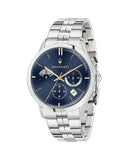 Buy Shop Maserati Ricordo Chronograph Blue Dial Silver Steel Strap Watch For Men - R8873633001 USA Online