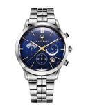 Buy Shop Maserati Ricordo Chronograph Blue Dial Silver Steel Strap Watch For Men - R8873633001 USA Online