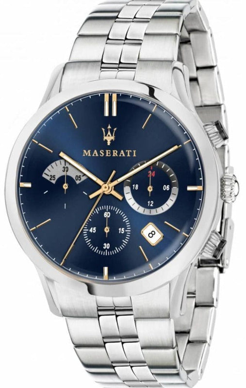 Buy Shop Maserati Ricordo Chronograph Blue Dial Silver Steel Strap Watch For Men - R8873633001 USA Online