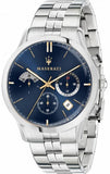 Buy Shop Maserati Ricordo Chronograph Blue Dial Silver Steel Strap Watch For Men - R8873633001 USA Online