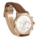 Buy Shop Maserati Ricordo Chronograph Silver Dial Brown Leather Strap Watch For Men - R8871633002 USA Online