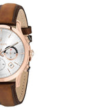 Buy Shop Maserati Ricordo Chronograph Silver Dial Brown Leather Strap Watch For Men - R8871633002 USA Online