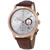 Buy Shop Maserati Ricordo Chronograph Silver Dial Brown Leather Strap Watch For Men - R8871633002 USA Online