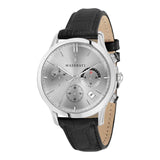 Buy Shop Maserati Ricordo Silver Dial Black Leather Strap Watch For Men - R8871633001 USA Online