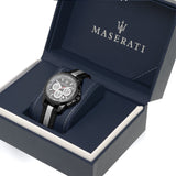 Buy Shop Maserati Royale 44mm Black Dial Stainless Steel Fiber Strap Watch For Men - R8871637002 USA Online