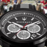 Buy Shop Maserati Royale 44mm Black Dial Stainless Steel Fiber Strap Watch For Men - R8871637002 USA Online