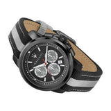 Buy Shop Maserati Royale 44mm Black Dial Stainless Steel Fiber Strap Watch For Men - R8871637002 USA Online