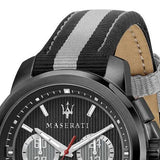 Buy Shop Maserati Royale 44mm Black Dial Stainless Steel Fiber Strap Watch For Men - R8871637002 USA Online