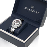 Buy Shop Maserati Royale Chronograph Grey Dial Silver Steel Strap Watch For Men - R8873637003 USA Online