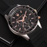 Buy Shop Maserati SFIDA 44mm Black Silicon Chronograph Watch For Men - R8871640002 USA Online