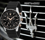 Buy Shop Maserati SFIDA 44mm Black Silicon Chronograph Watch For Men - R8871640002 USA Online