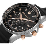Buy Shop Maserati SFIDA 44mm Black Silicon Chronograph Watch For Men - R8871640002 USA Online