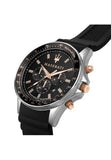Buy Shop Maserati SFIDA 44mm Black Silicon Chronograph Watch For Men - R8871640002 USA Online