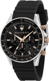 Buy Shop Maserati SFIDA 44mm Black Silicon Chronograph Watch For Men - R8871640002 USA Online