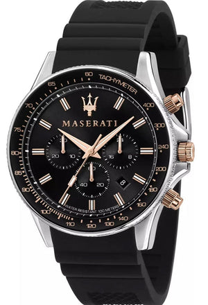 Buy Shop Maserati SFIDA 44mm Black Silicon Chronograph Watch For Men - R8871640002 USA Online