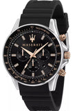 Buy Shop Maserati SFIDA 44mm Black Silicon Chronograph Watch For Men - R8871640002 USA Online