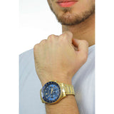 Buy Shop Maserati SFIDA Analog Blue Dial Gold Stainless Steel Watch For Men - R8873640008 USA Online