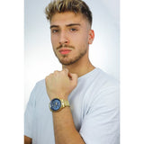 Buy Shop Maserati SFIDA Analog Blue Dial Gold Stainless Steel Watch For Men - R8873640008 USA Online