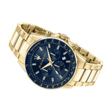 Buy Shop Maserati SFIDA Analog Blue Dial Gold Stainless Steel Watch For Men - R8873640008 USA Online