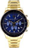 Buy Shop Maserati SFIDA Analog Blue Dial Gold Stainless Steel Watch For Men - R8873640008 USA Online