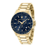 Buy Shop Maserati SFIDA Analog Blue Dial Gold Stainless Steel Watch For Men - R8873640008 USA Online