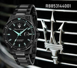 Buy Shop Maserati SFIDA Aqua Edition Analog Black Dial Black Steel Strap Watch For Men - R8853144001 USA Online