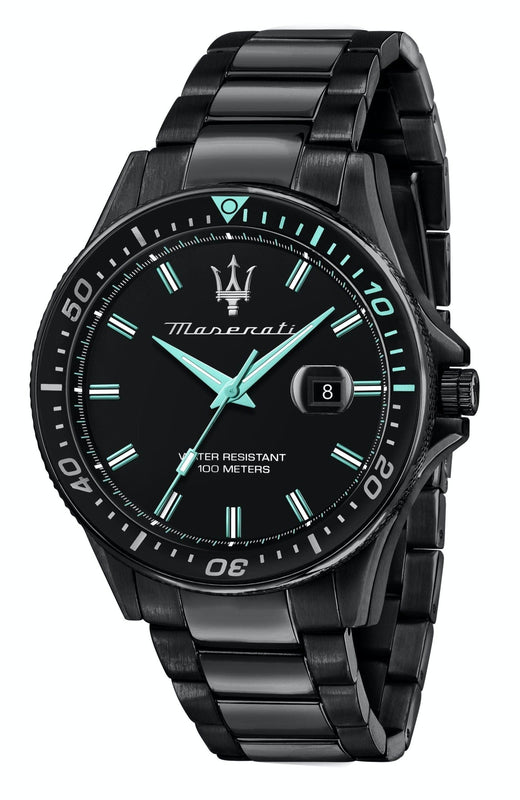 Buy Shop Maserati SFIDA Aqua Edition Analog Black Dial Black Steel Strap Watch For Men - R8853144001 USA Online