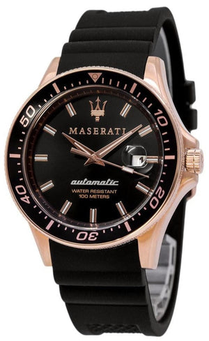 Buy Shop Maserati SFIDA Automatic Black Dial Black Rubber Strap Watch For Men - R8821140001 USA Online