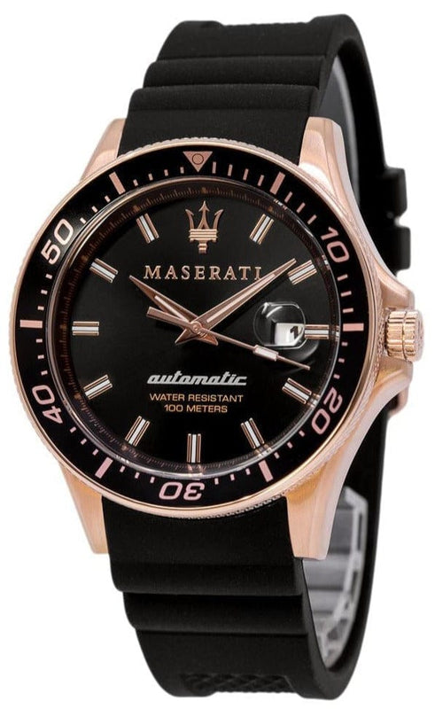 Buy Shop Maserati SFIDA Automatic Black Dial Black Rubber Strap Watch For Men - R8821140001 USA Online