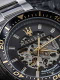 Buy Shop Maserati SFIDA Automatic Black Dial Silver Steel Strap Watch For Men - R8823140002 USA Online