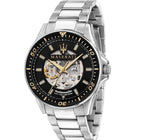 Buy Shop Maserati SFIDA Automatic Black Dial Silver Steel Strap Watch For Men - R8823140002 USA Online