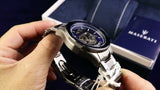 Buy Shop Maserati SFIDA Automatic Blue Dial Silver Steel Strap Watch For Men - R8823140001 USA Online