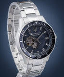 Buy Shop Maserati SFIDA Automatic Skeleton Blue Dial Silver Steel Strap Watch For Men - R8823140007 USA Online