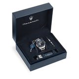 Buy Shop Maserati SFIDA Automatic Skeleton Blue Dial Silver Steel Strap Watch For Men - R8823140007 USA Online