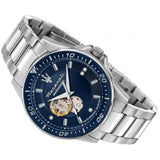 Buy Shop Maserati SFIDA Automatic Skeleton Blue Dial Silver Steel Strap Watch For Men - R8823140007 USA Online
