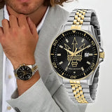 Buy Shop Maserati SFIDA Black Dial Two Tone Steel Strap Watch for Men - R8853140009 USA Online