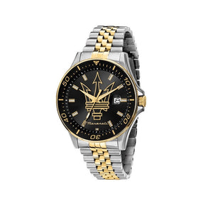 Buy Shop Maserati SFIDA Black Dial Two Tone Steel Strap Watch for Men - R8853140009 USA Online